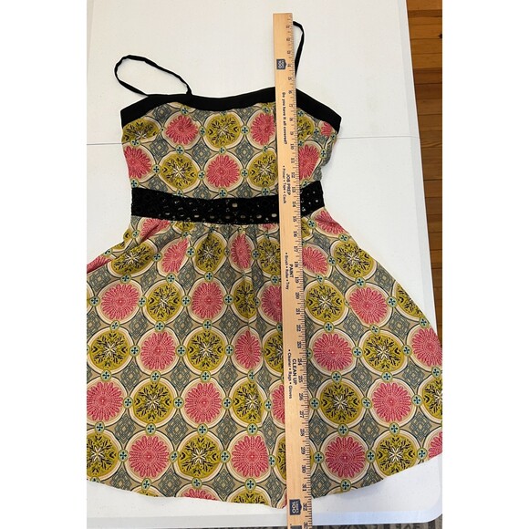 Altar'd State Women's Spaghetti Strap Yellow Red Black Print Mini Dress Size S - Picture 11 of 12